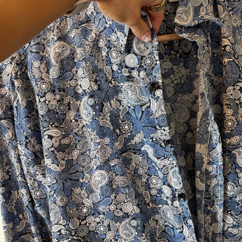 Stetson Navy & Light Blue Paisley Shirt Jacket - Picture 3 of 10